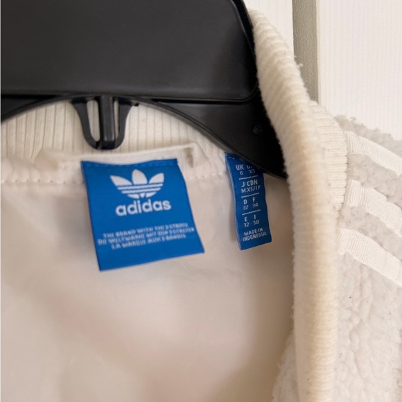 Adidas Women's White Teddy Jacket - Picture 3 of 4